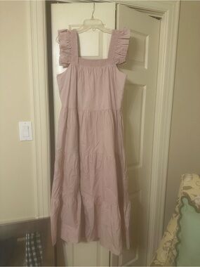 English Factory Dusty Rose Ruffled Strap Maxi Dress